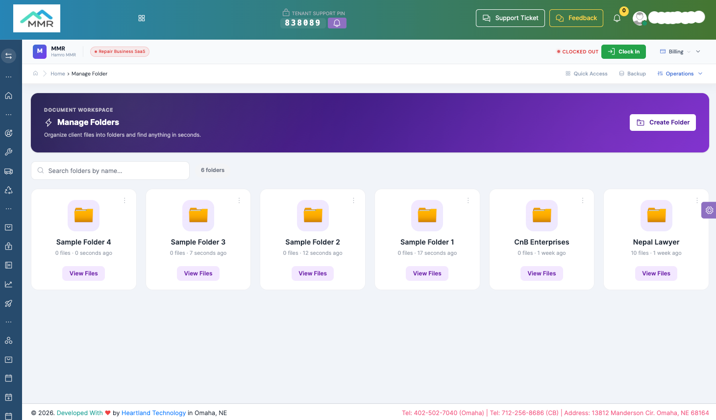 Staff and Customer Document with folder management